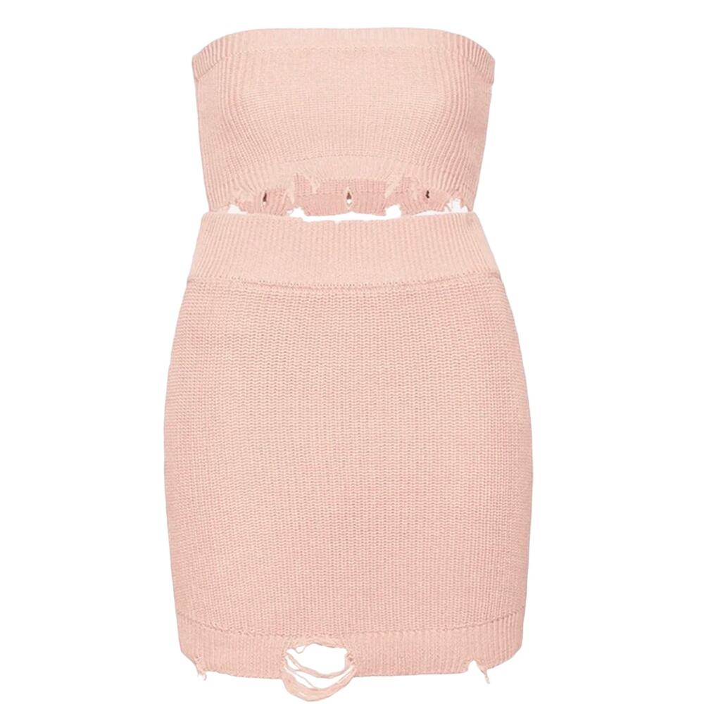 SER.O.YA Mini Dress XXL Pink Lola Ribbed Sweater Cintz Rose SEROYA Bodycon NWT